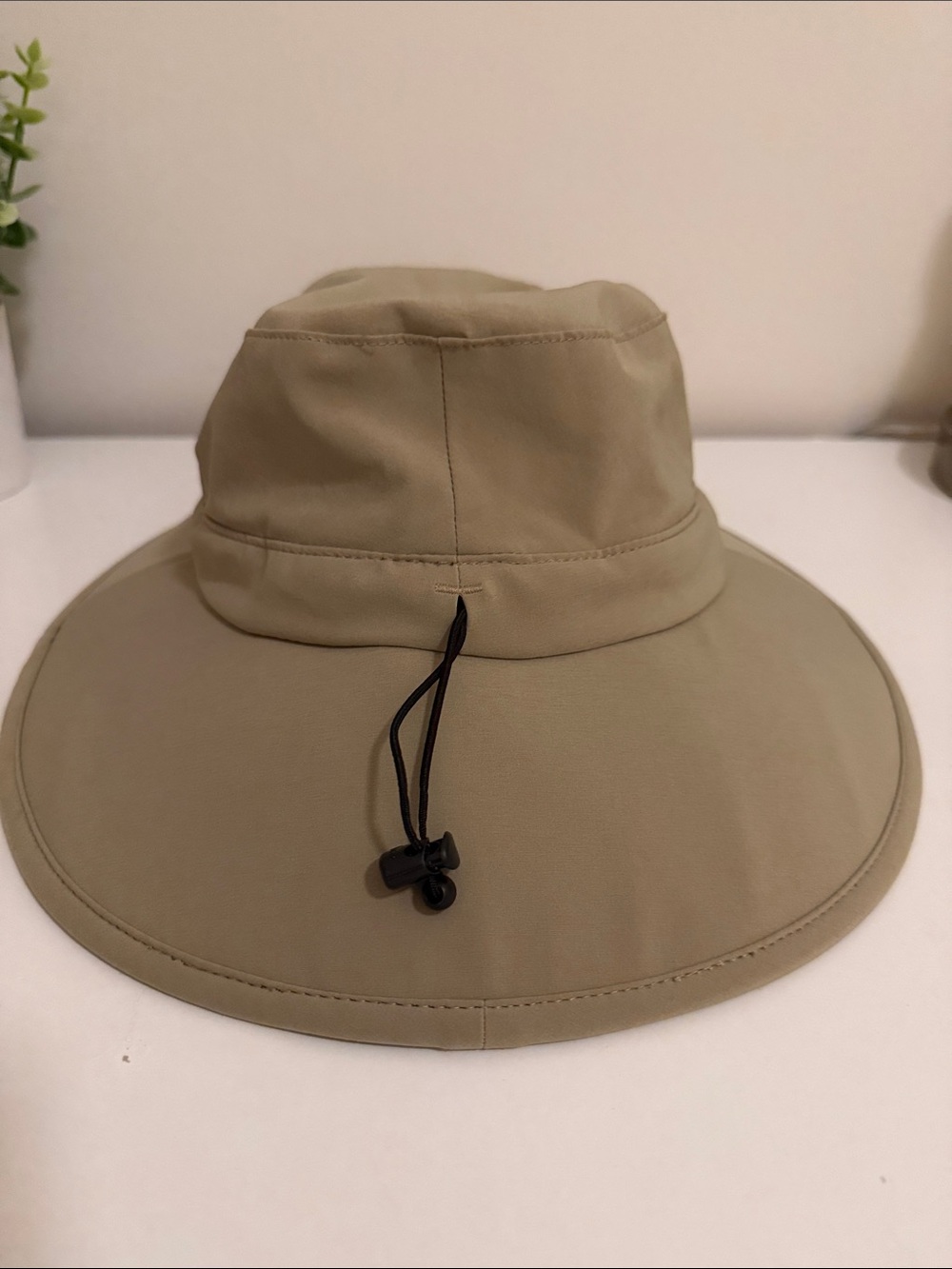 Nike Khaki Wide Brim Sun Hat with Black Swoosh - Picture 3 of 7